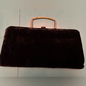 Paray Vintage Black Velvet Handbag